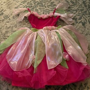Charming Pink and Green Leaf Dress for Kids
